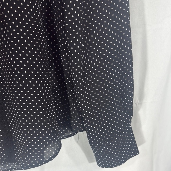 A.L.C. Black White Polka Dot Long Sleeve Blouse Sz 0 - Picture 6 of 10